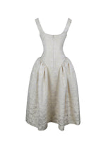 Chelsea Ivory Jacquard Ruched Bust Sweetheart Midi Dress Miss Circle