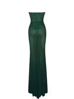 Fatima Green Crystal Sleeveless Corset Mermaid Maxi Dress Miss Circle