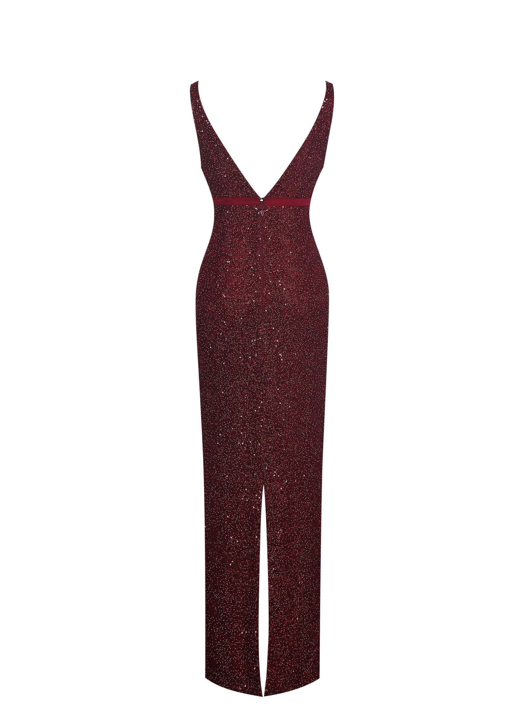 Elora Crimson Sequin Beaded Keyhole Maxi Dress Miss Circle