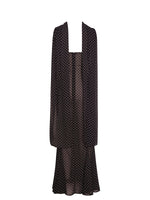 Yadira Brown Base Polka Dot Chiffon Maxi Dress Miss Circle