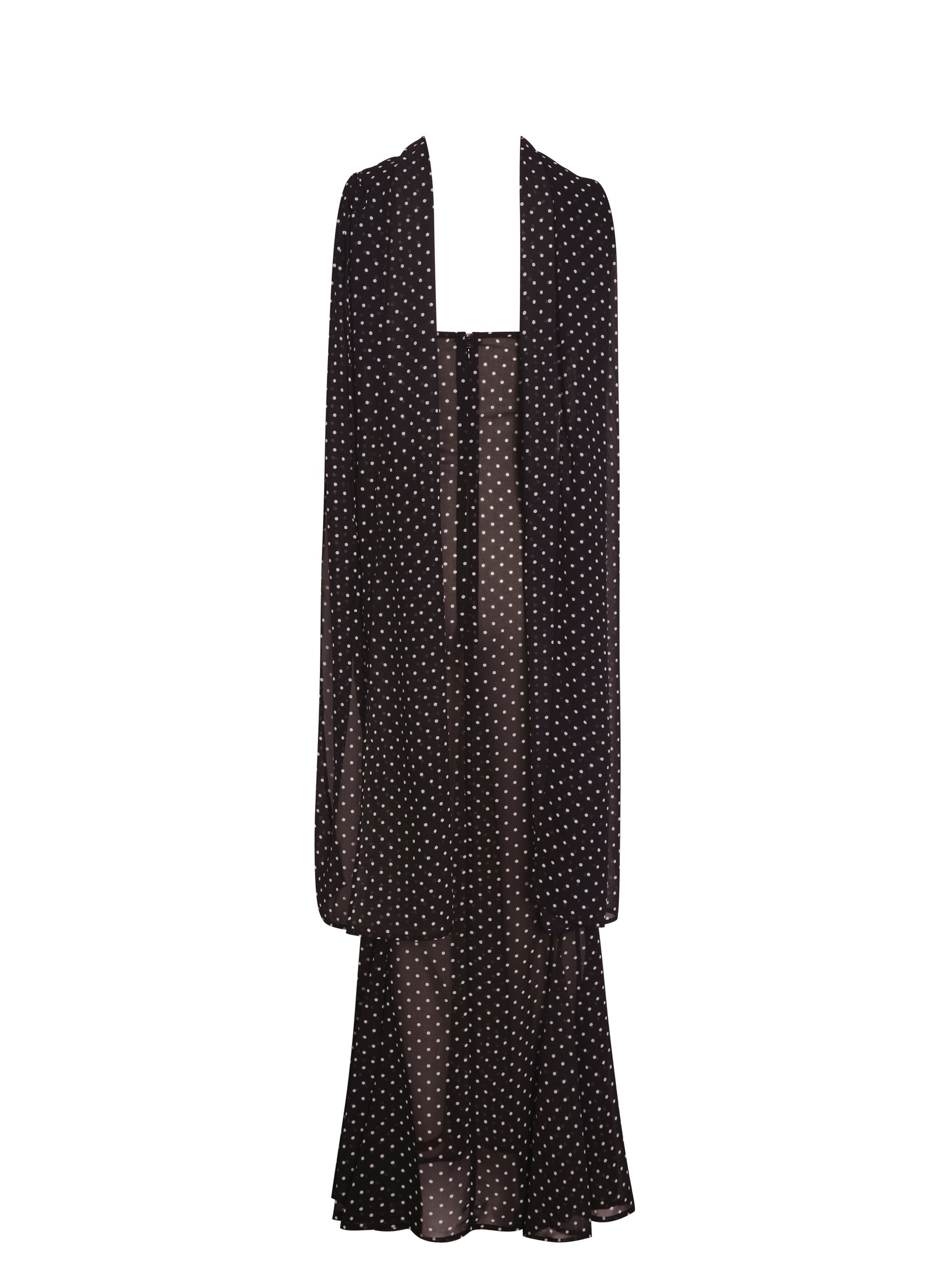 Yadira Brown Base Polka Dot Chiffon Maxi Dress Miss Circle