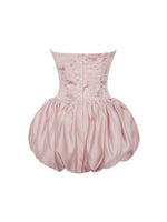 Palesa Pink Ballet Style Embroidered Bubble Hem Mini Dress