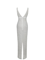 Adelaide White Beaded Sequin Net Bodycon Gown Miss Circle