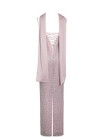 Raizel Pink Beaded Sequin Bodycon Gown with Scarf Miss Circle