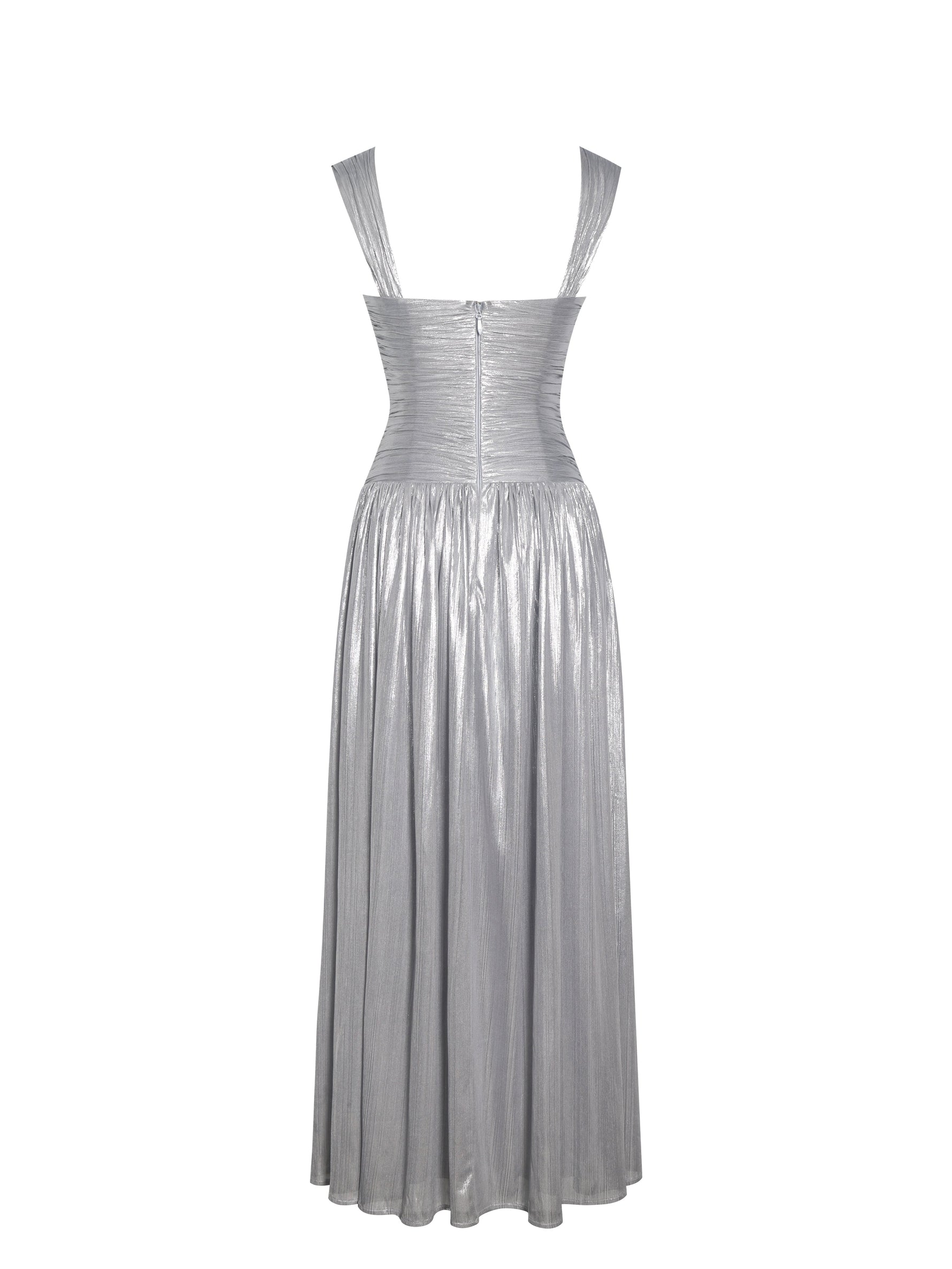 Palmer Silver Glitter Drop Waist Maxi Dress Miss Circle