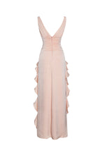 Talyssa Baby Pink Ruched Waist Double High Slit Maxi Gown (Archive Sale)