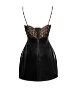 Shelby Black Vegan Leather with Lace Mini Dress Miss Circle