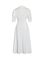 Palina Lyocell Pleated Midi Preppy Shirt Dress Miss Circle