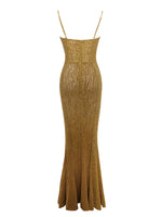 Ulani Gold Burnout Velvet Detail Mesh Maxi Dress Miss Circle