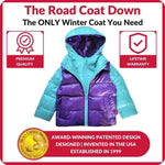 Car Seat Coat | The Road Coat Down - Aqua/Purple