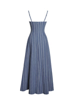 Abygail Stripe Cotton Denim Maxi Dress Miss Circle