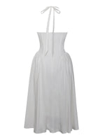 Gianna White Embroidered Halter Maxi Dress Miss Circle