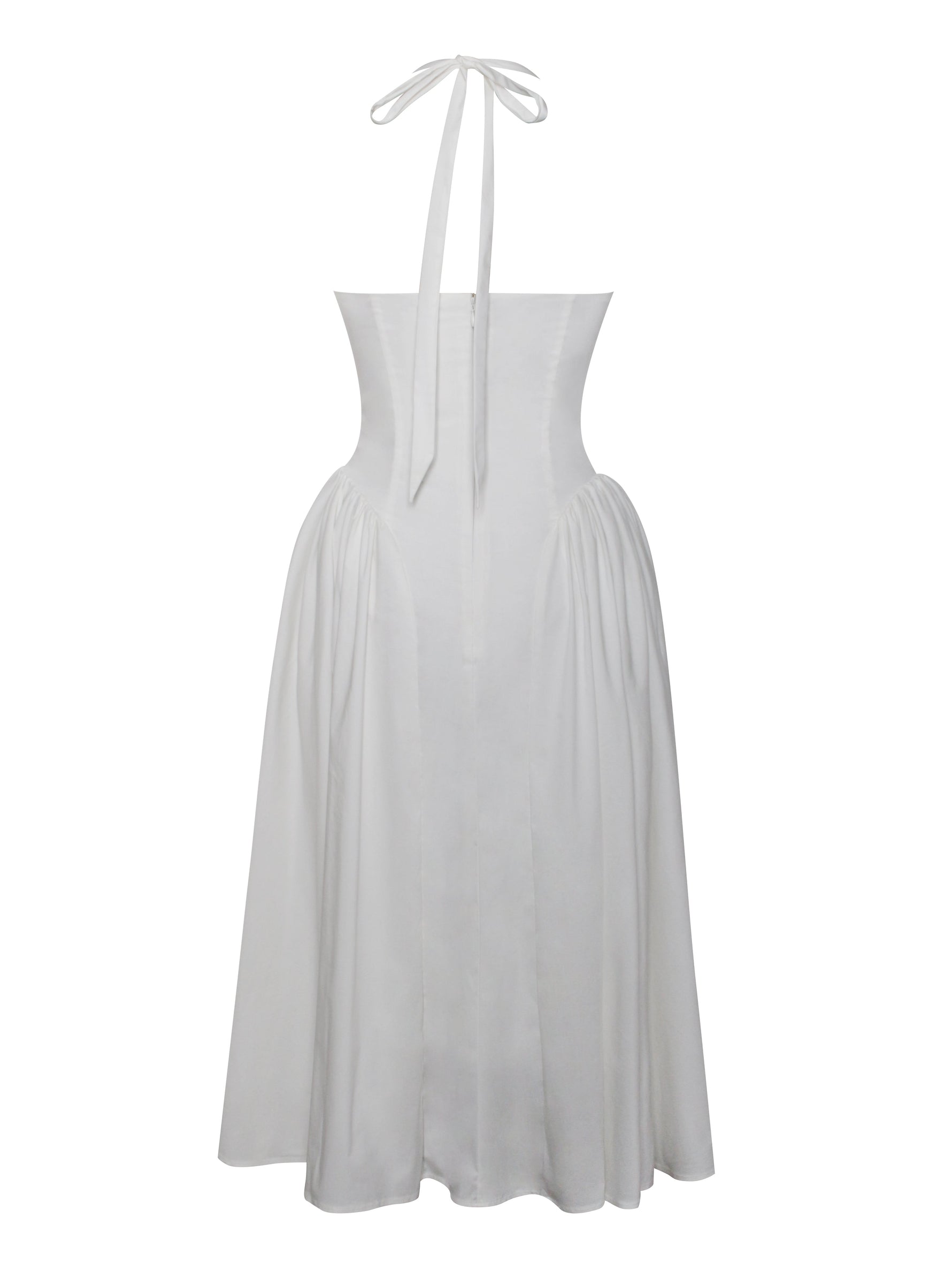 Gianna White Embroidered Halter Maxi Dress Miss Circle