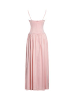Najwa Baby Pink Ruched Breast Drop Waist Maxi Dress Miss Circle