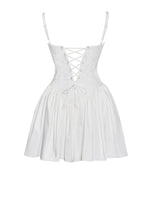 Kadi White Cotton Drop Waist Corset Mini Dress Miss Circle