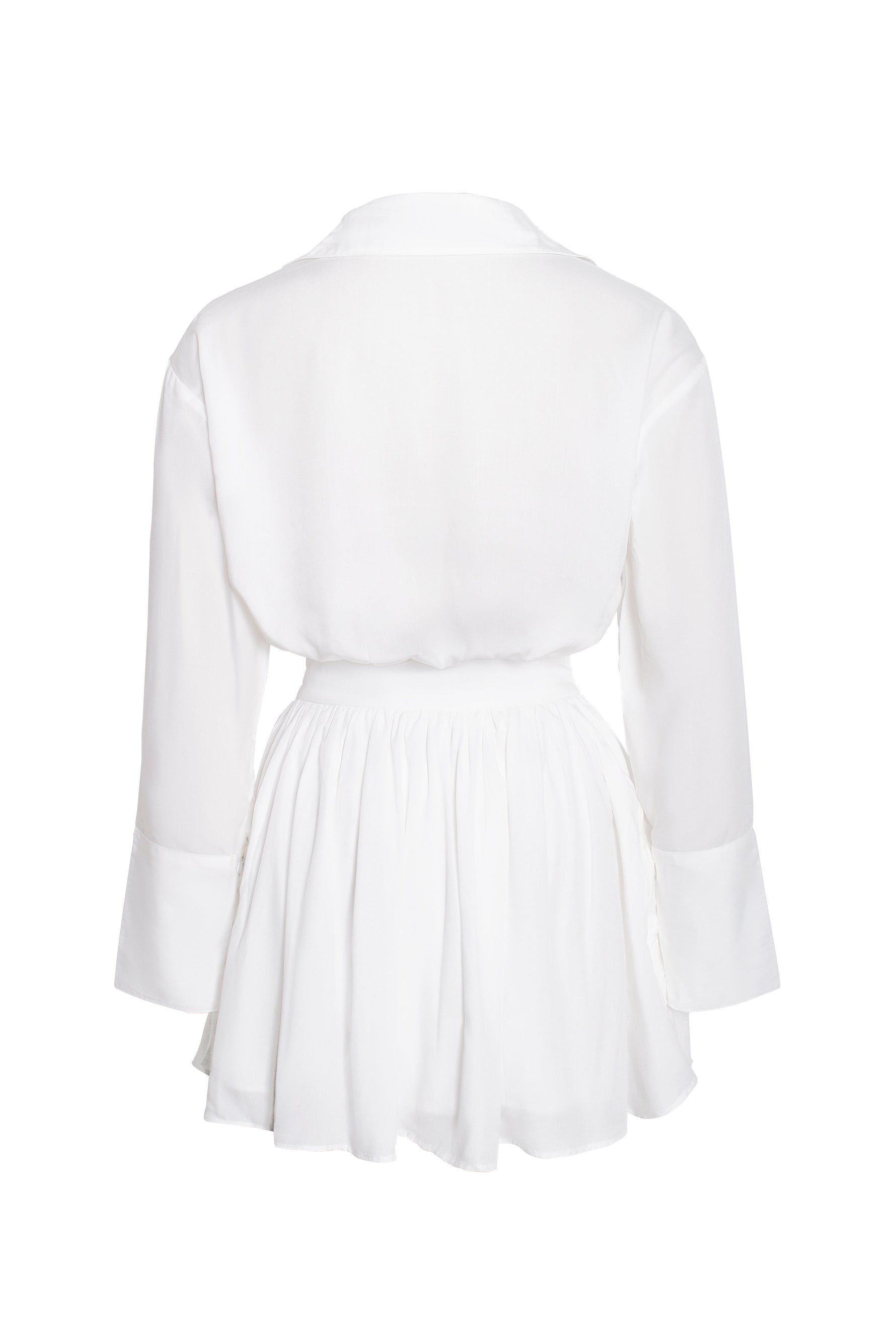 Jamila White Shirt Mini Dress with Embroidered Waist Detail Miss Circle