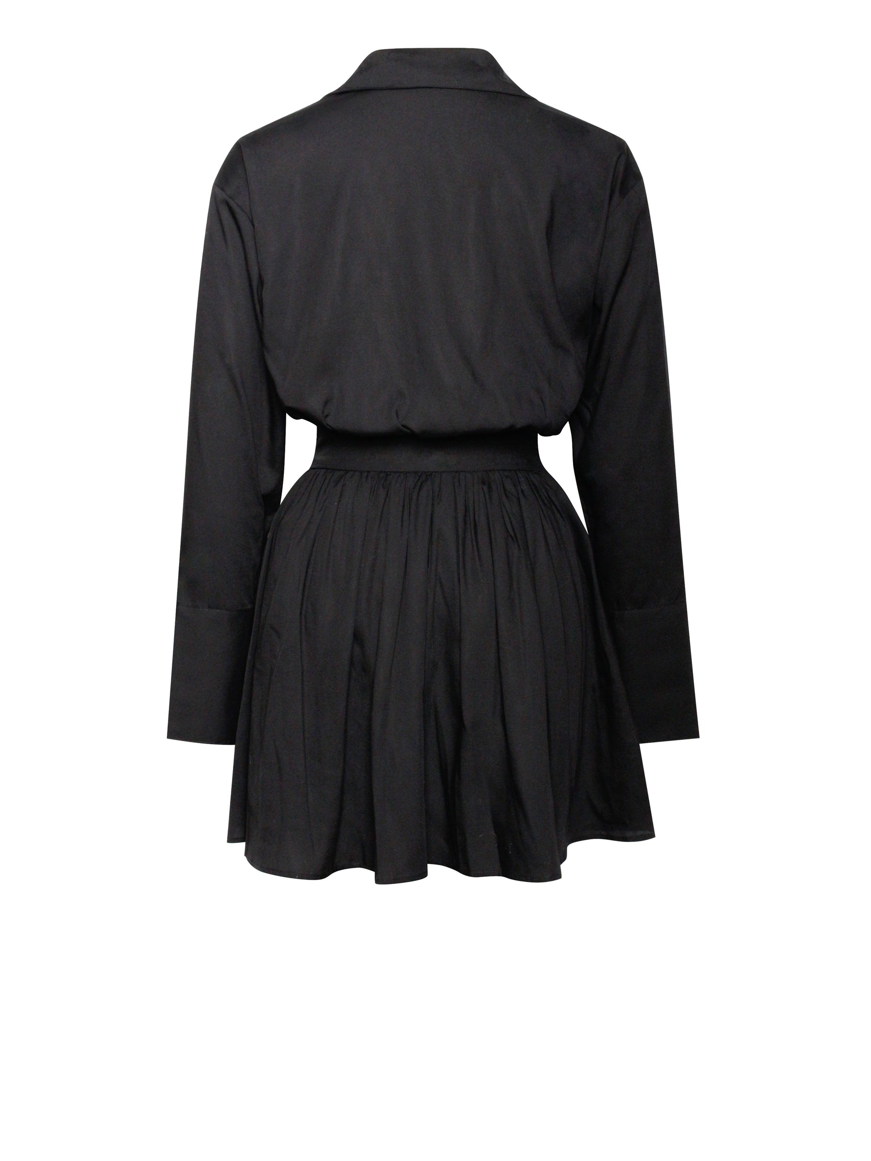 Jamila Black Shirt Mini Dress with Embroidered Waist Detail Miss Circle