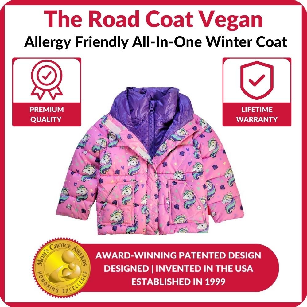 Car Seat Coat | The Road Coat Vegan - Unicorn Print