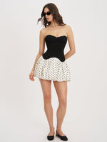 Dahliana Polka Dot Bubble Hem Corset Mini Dress Miss Circle