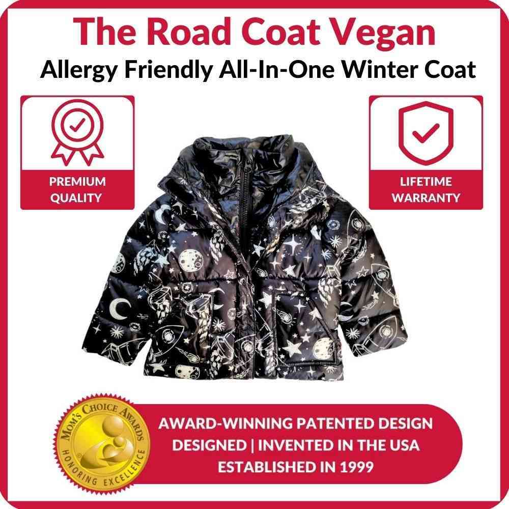 Car Seat Coat | The Road Coat Vegan - Rocketship Print