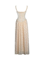 Ulissa Orange Square Neck Jacquard Textured High Slit Maxi Dress Miss Circle