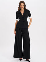 Aleeza Black Wide Leg Suit Pants Miss Circle
