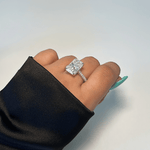 5.0ct Radiant Cut Moissanite Diamond Three Row Pavè Engagement Ring Ring Deluxe Fine Jewelry