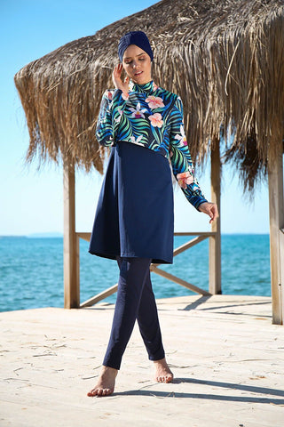 Lycra Navy Burkini Modest Swimwear 1971 - By Baano