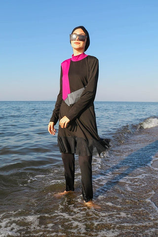 Lycra Black Burkini Modest Swimwear M2106 - By Baano