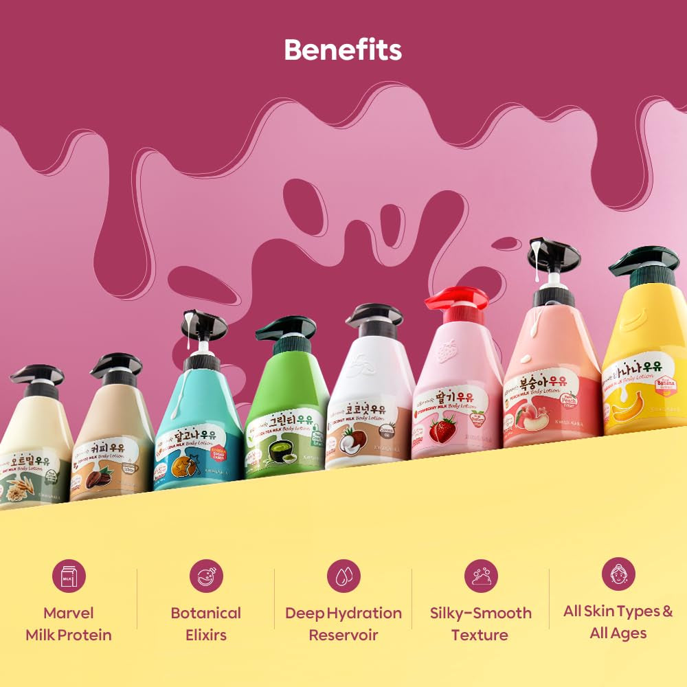 Kwailnara Coconut Milk Body Lotion & Body Wash Set – Deeply Hydrating & Refreshing Korean Skincare Set with Coconut Extract, 560G / 19.75Oz Each