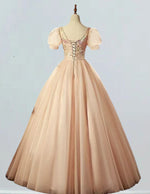 Women's Pink Lace Prom Dress | Floor-Length, Square Neck, Elegant Evening Gown