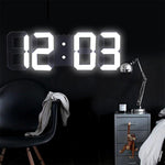 3D Large LED Digital Wall Clock 3D LED Wall Clock with Remote Control 12/24 H Time/Date Display Nightlight Alarm Clock Digital Clock Brightness to Adjust Temperature Date Time Celsius Nightlight Display Table Desktop Clocks Alarm Clock For Living Room Stevvex