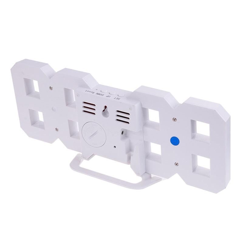 3D Large LED Digital Wall Clock 3D LED Wall Clock with Remote Control 12/24 H Time/Date Display Nightlight Alarm Clock Digital Clock Brightness to Adjust Temperature Date Time Celsius Nightlight Display Table Desktop Clocks Alarm Clock For Living Room Stevvex