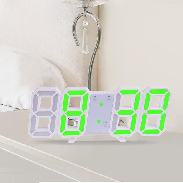 3D Large LED Digital Wall Clock Date Time Celsius Nightlight Display Table Desktop Clocks 3D Digital Alarm Clock Modern Design LED Wall Desk Clocks 12/24H Time /Date/ Temperature Display Nightlight /Brightness Adjustable/ Alarm Clock For Living Room Stevvex
