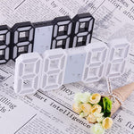 3D Large LED Digital Wall Clock Date Time Celsius Nightlight Display Table Desktop Clocks 3D Digital Alarm Clock Modern Design LED Wall Desk Clocks 12/24H Time /Date/ Temperature Display Nightlight /Brightness Adjustable/ Alarm Clock For Living Room Stevvex