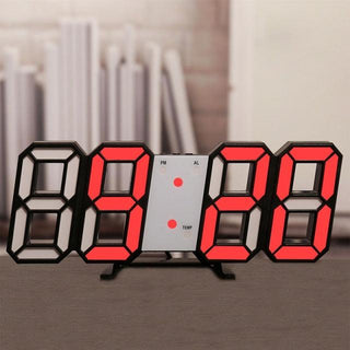 3D Large LED Digital Wall Clock Date Time Celsius Nightlight Display Table Desktop Clocks 3D Digital Alarm Clock Modern Design LED Wall Desk Clocks 12/24H Time /Date/ Temperature Display Nightlight /Brightness Adjustable/ Alarm Clock For Living Room Stevvex