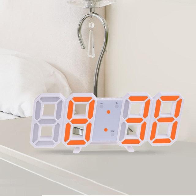 3D Large LED Digital Wall Clock Date Time Celsius Nightlight Display Table Desktop Clocks 3D Digital Alarm Clock Modern Design LED Wall Desk Clocks 12/24H Time /Date/ Temperature Display Nightlight /Brightness Adjustable/ Alarm Clock For Living Room Stevvex