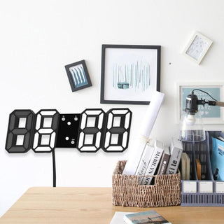 3D Large LED Digital Wall Clock Date Time Celsius Nightlight Display Table Desktop Clocks 3D Digital Alarm Clock Modern Design LED Wall Desk Clocks 12/24H Time /Date/ Temperature Display Nightlight /Brightness Adjustable/ Alarm Clock For Living Room Stevvex