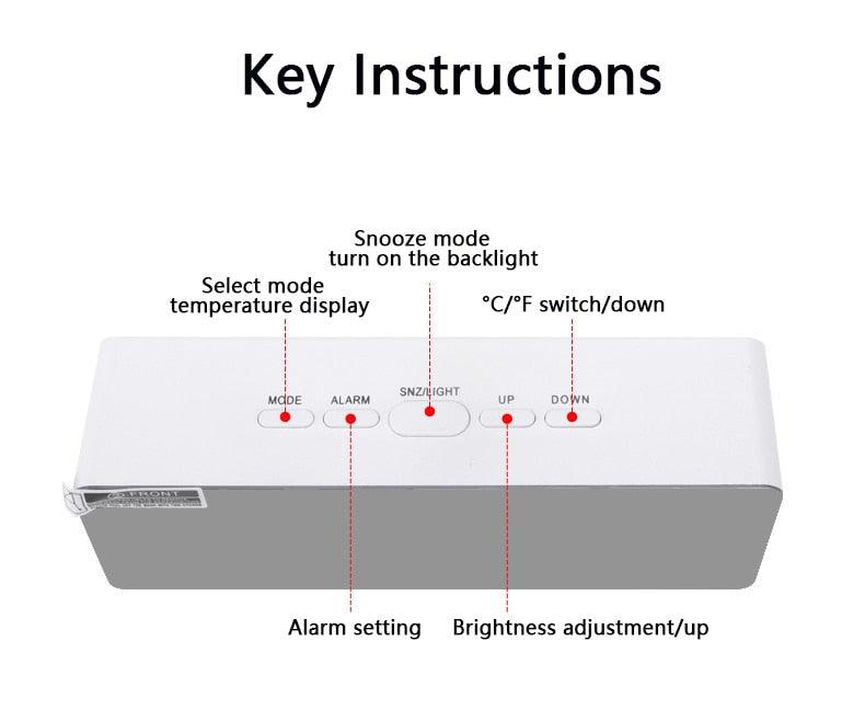 3D Large LED Digital Wall Clock Date Time Celsius Nightlight Display Table Desktop Clocks 3D Digital Alarm Clock Modern Design LED Wall Desk Clocks 12/24H Time /Date/ Temperature Display Nightlight /Brightness Adjustable/ Alarm Clock For Living Room Stevvex