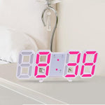 3D Large LED Digital Wall Clock Date Time Celsius Nightlight Display Table Desktop Clocks 3D Digital Alarm Clock Modern Design LED Wall Desk Clocks 12/24H Time /Date/ Temperature Display Nightlight /Brightness Adjustable/ Alarm Clock For Living Room Stevvex