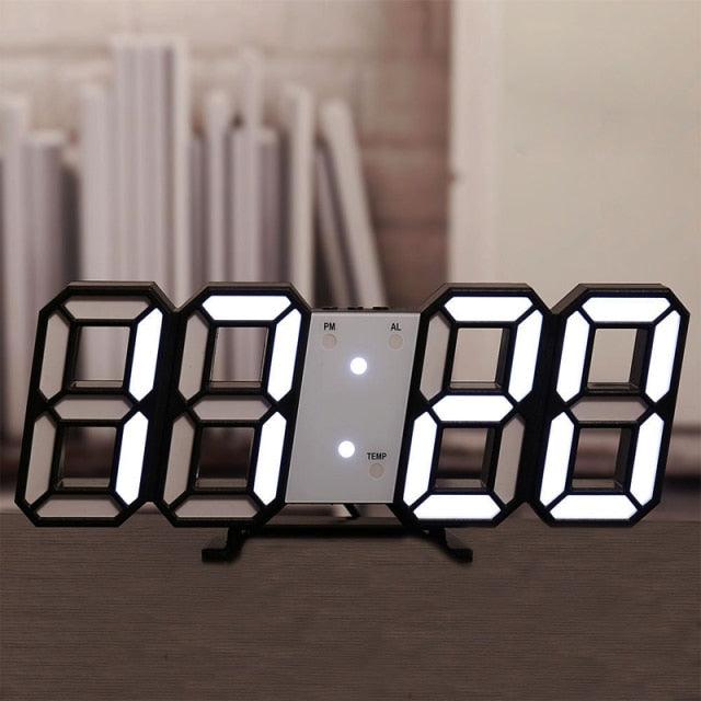 3D Large LED Digital Wall Clock Date Time Celsius Nightlight Display Table Desktop Clocks 3D Digital Alarm Clock Modern Design LED Wall Desk Clocks 12/24H Time /Date/ Temperature Display Nightlight /Brightness Adjustable/ Alarm Clock For Living Room Stevvex