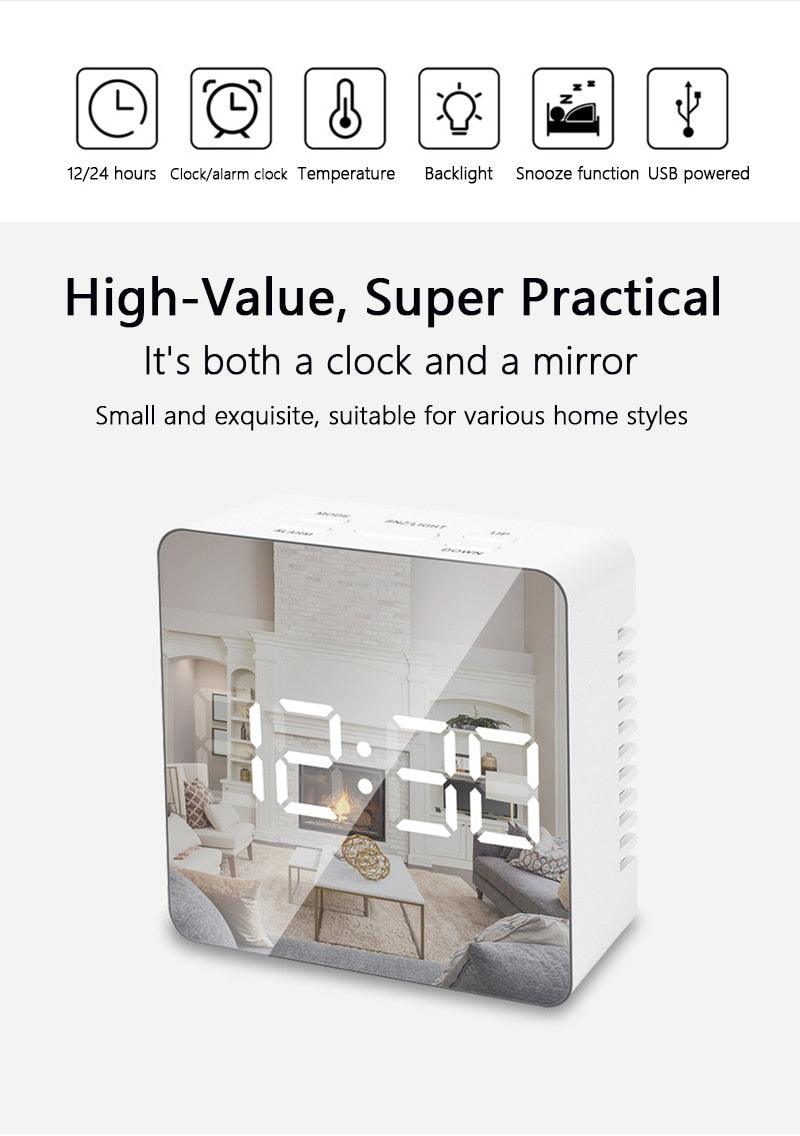 3D Large LED Digital Wall Clock Date Time Celsius Nightlight Display Table Desktop Clocks 3D Digital Alarm Clock Modern Design LED Wall Desk Clocks 12/24H Time /Date/ Temperature Display Nightlight /Brightness Adjustable/ Alarm Clock For Living Room Stevvex