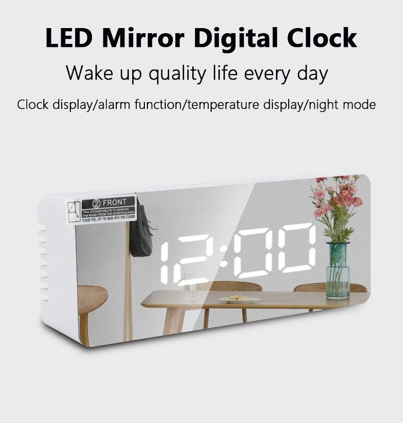 3D Large LED Digital Wall Clock Date Time Celsius Nightlight Display Table Desktop Clocks 3D Digital Alarm Clock Modern Design LED Wall Desk Clocks 12/24H Time /Date/ Temperature Display Nightlight /Brightness Adjustable/ Alarm Clock For Living Room Stevvex