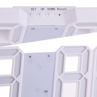 3D Large LED Digital Wall Clock Date Time Celsius Nightlight Display Table Desktop Clocks 3D Digital Alarm Clock Modern Design LED Wall Desk Clocks 12/24H Time /Date/ Temperature Display Nightlight /Brightness Adjustable/ Alarm Clock For Living Room Stevvex