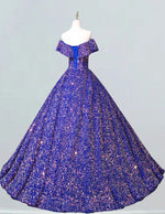 Royal Blue Sequin Strapless Prom Dress | Elegant Evening Gown for Girls