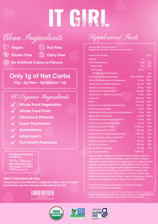 It Girl Snack - Superfoods Greens Gummies in Pink Starburst Flavor