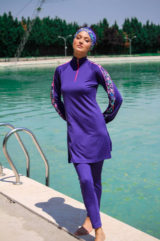 Lycra Navy Burkini Modest Swimwear M2228 - By Baano