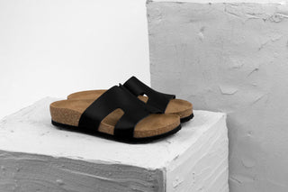 Liora by LEON- Women’s Leather Slide- One‑Piece Leather Comfort Sandal