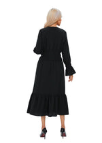 Midnight Elastic Waist Midi Dress