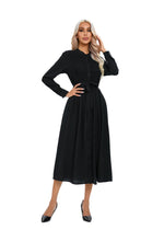 Mock Button Self Tie Midi Dress